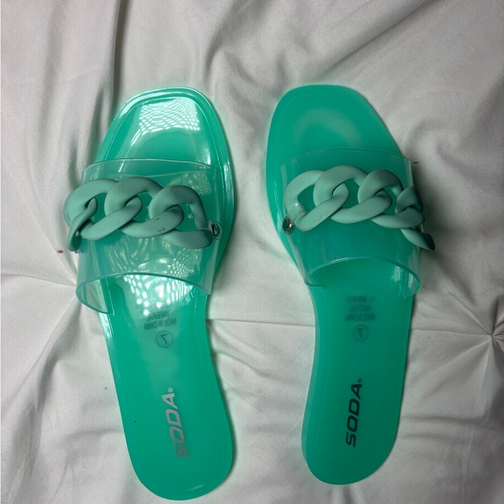 Soda Women's Aqua Slide Sandals